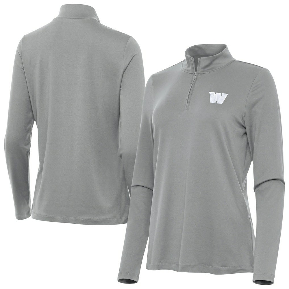 Washington Commanders Antigua Women's Reprocess Quarter-Zip Top - Gray for sale
