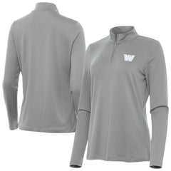 Washington Commanders Antigua Women's Reprocess Quarter-Zip Top - Gray for sale