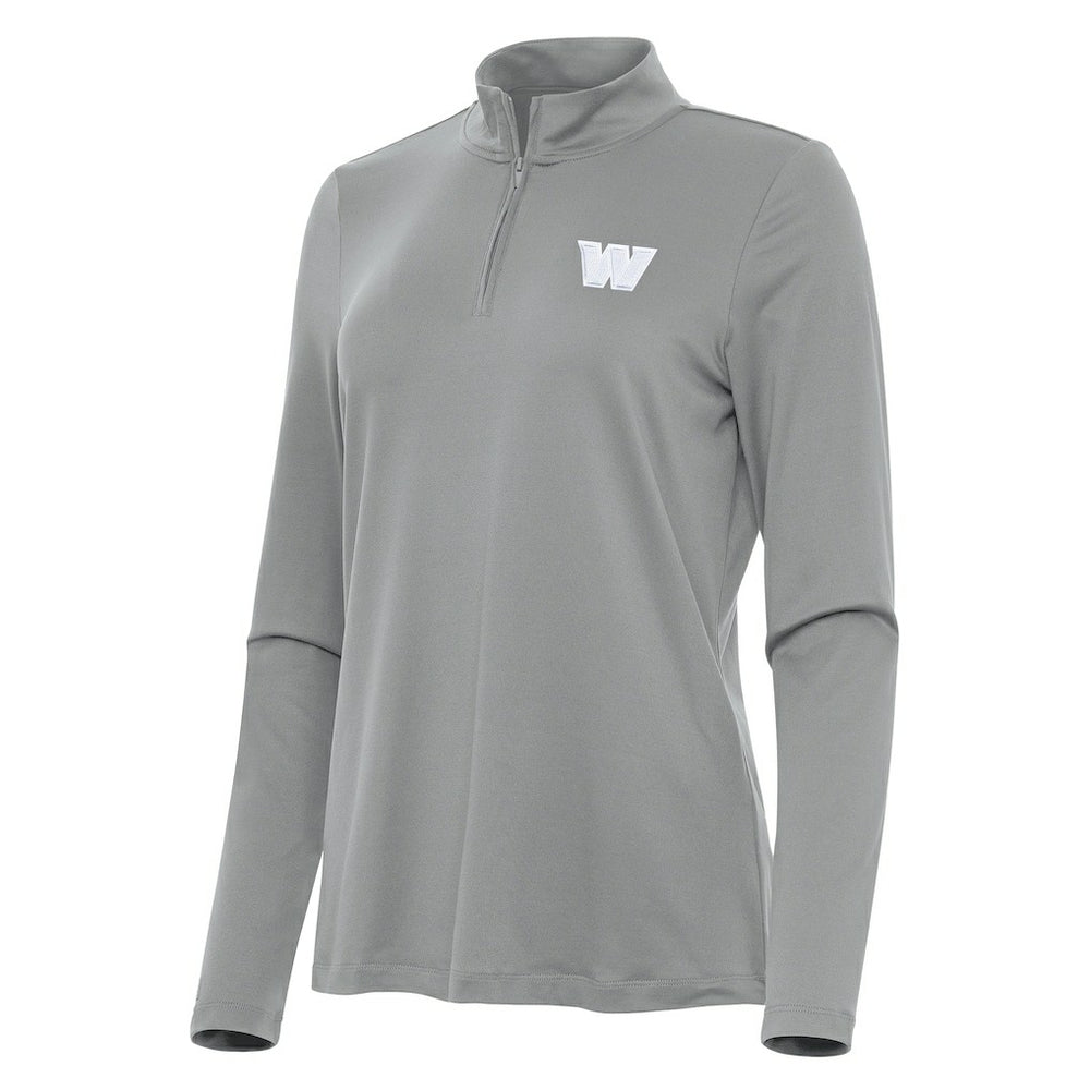 Washington Commanders Antigua Women's Reprocess Quarter-Zip Top - Gray for sale