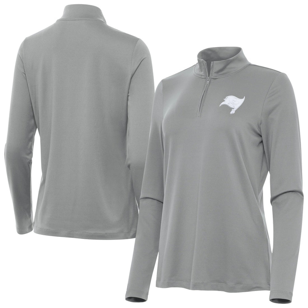 Tampa Bay Buccaneers Antigua Women's Reprocess Quarter-Zip Top - Gray discount