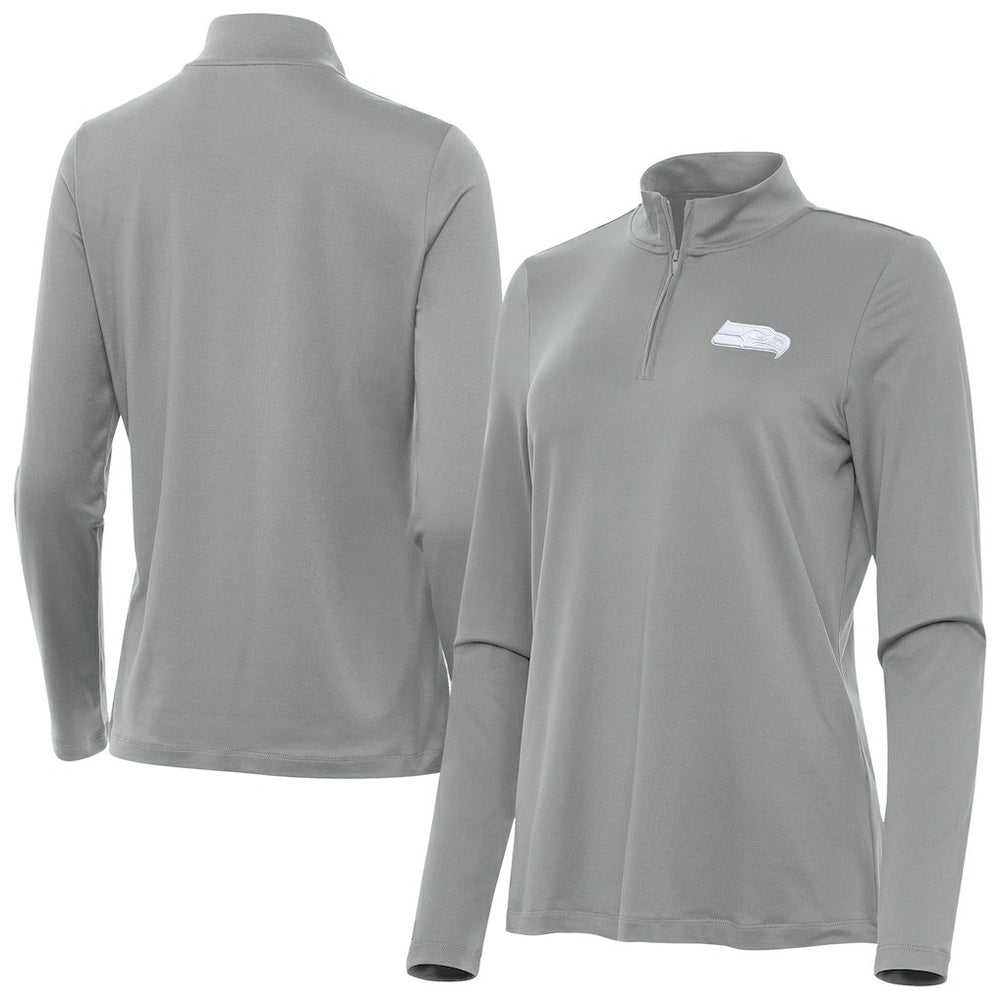 Seattle Seahawks Antigua Women's Reprocess Quarter-Zip Top - Gray sale