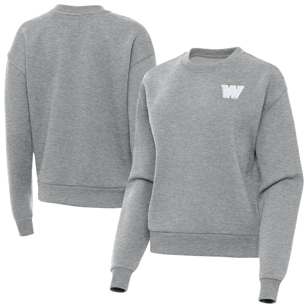 Washington Commanders Antigua Women's Victory Crew Pullover Sweatshirt - Heather Gray for sale