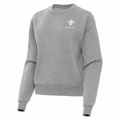New Orleans Saints Antigua Women's Victory Crew Pullover Sweatshirt - Heather Gray cheap