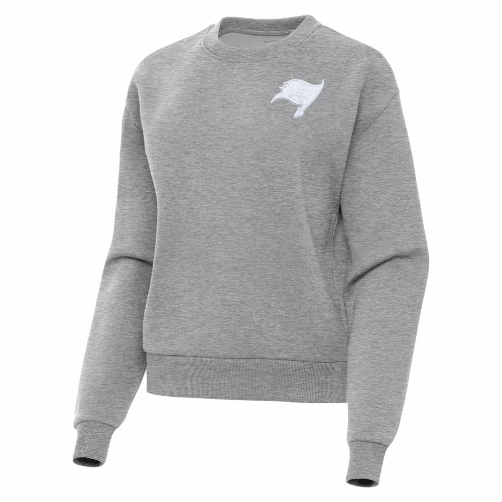 Tampa Bay Buccaneers Antigua Women's Victory Crew Pullover Sweatshirt - Heather Gray online