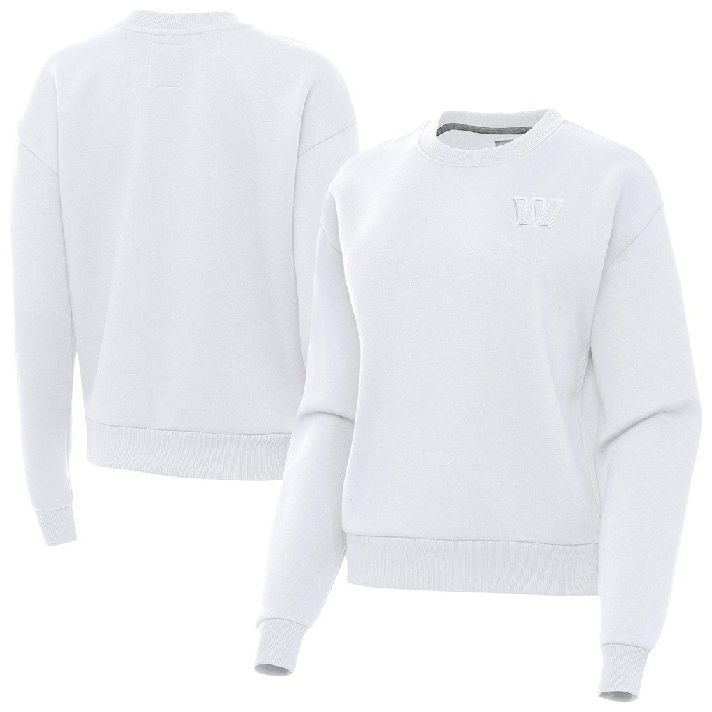 Washington Commanders Antigua Women's Victory Crew Pullover Sweatshirt - White discount