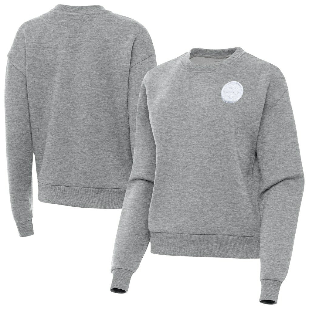 Pittsburgh Steelers Antigua Women's Victory Crew Pullover Sweatshirt - Heather Gray discount