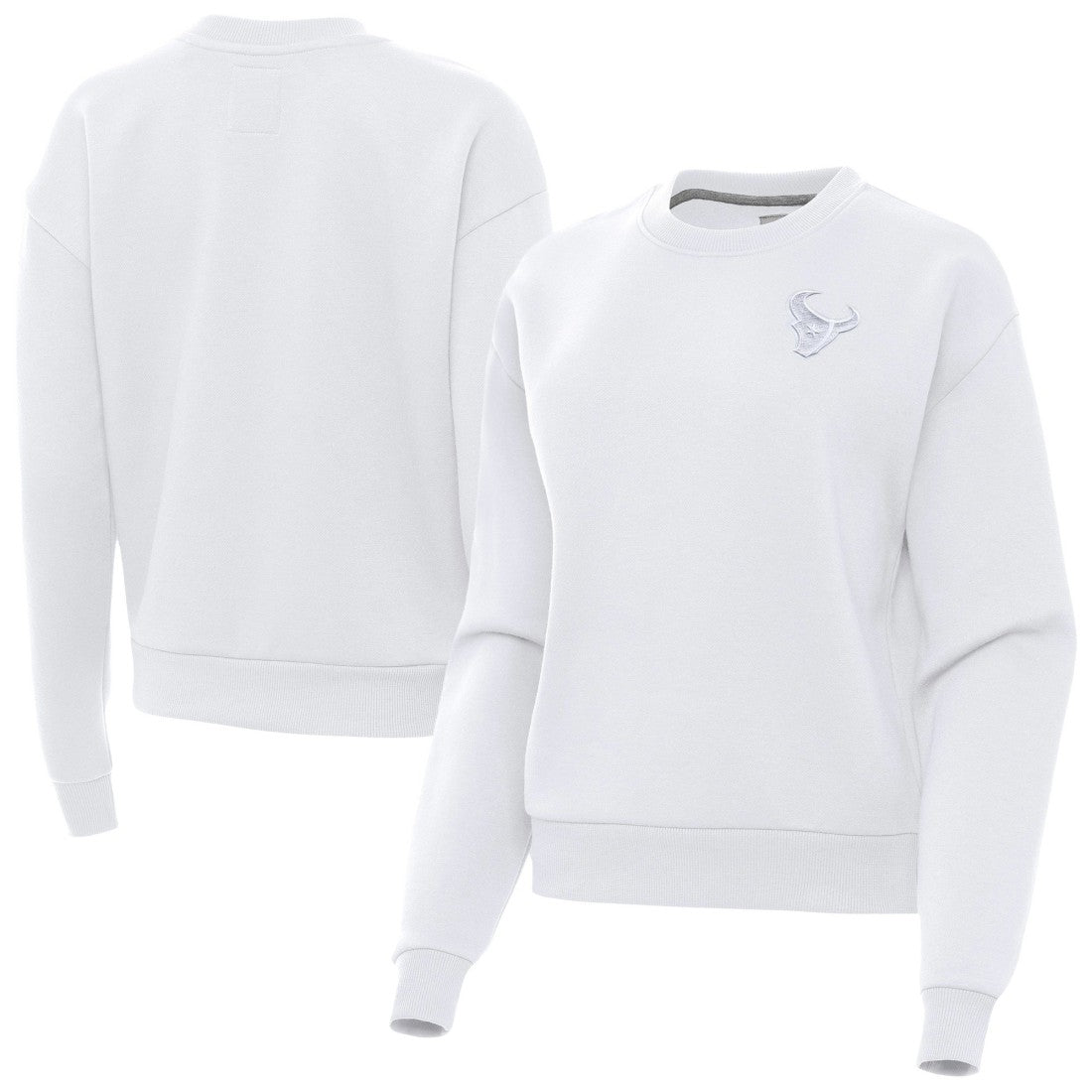 Houston Texans Antigua Women's Victory Crew Pullover Sweatshirt - White outlet