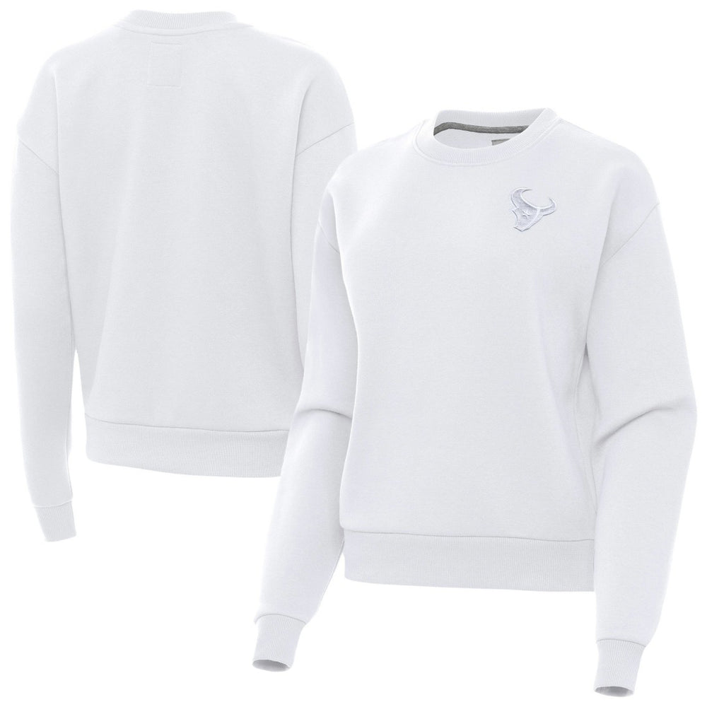 Houston Texans Antigua Women's Victory Crew Pullover Sweatshirt - White outlet