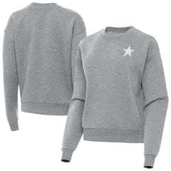 Dallas Cowboys Antigua Women's Victory Crew Pullover Sweatshirt - Heather Gray discount