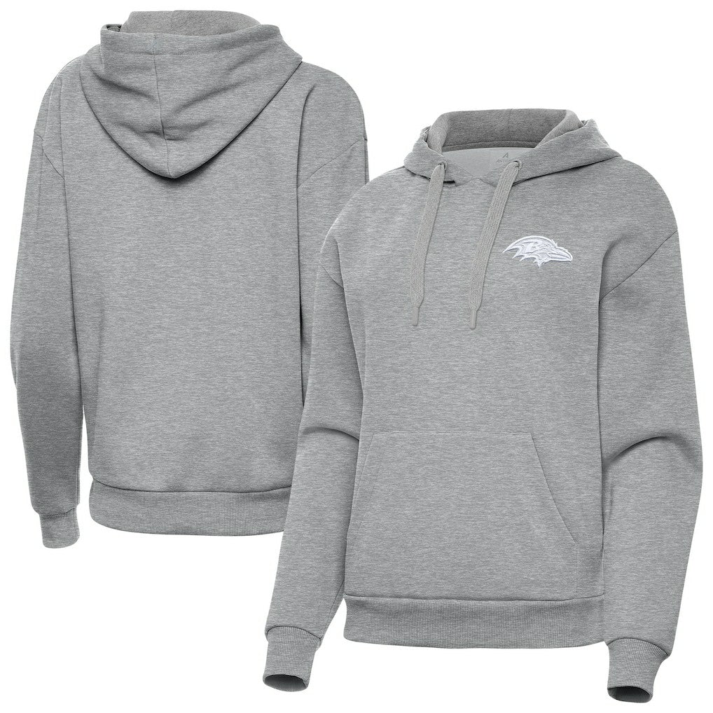 Baltimore Ravens Antigua Women's Victory Pullover Hoodie - Heather Gray discount