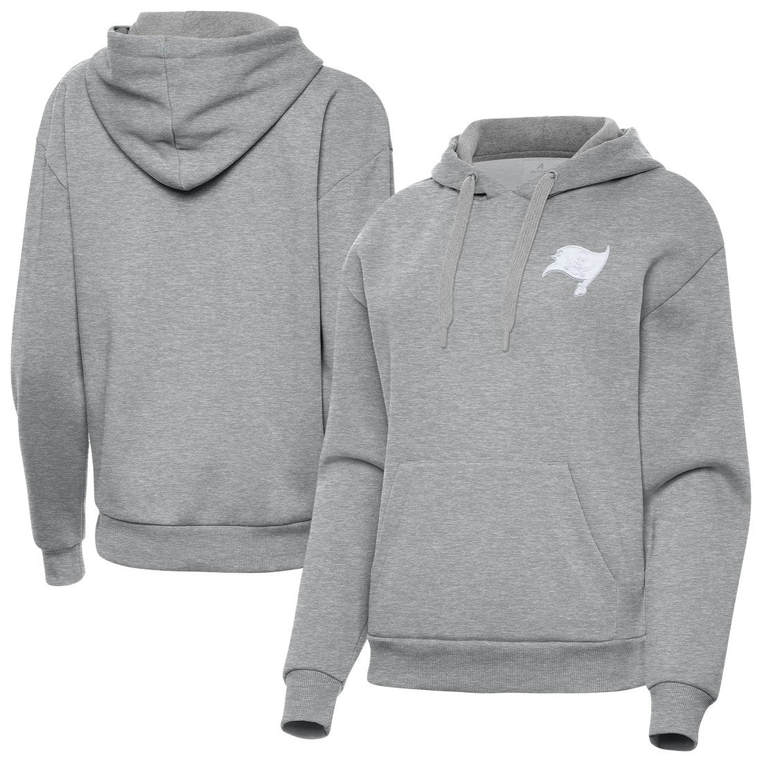 Tampa Bay Buccaneers Antigua Women's Victory Pullover Hoodie - Heather Gray outlet