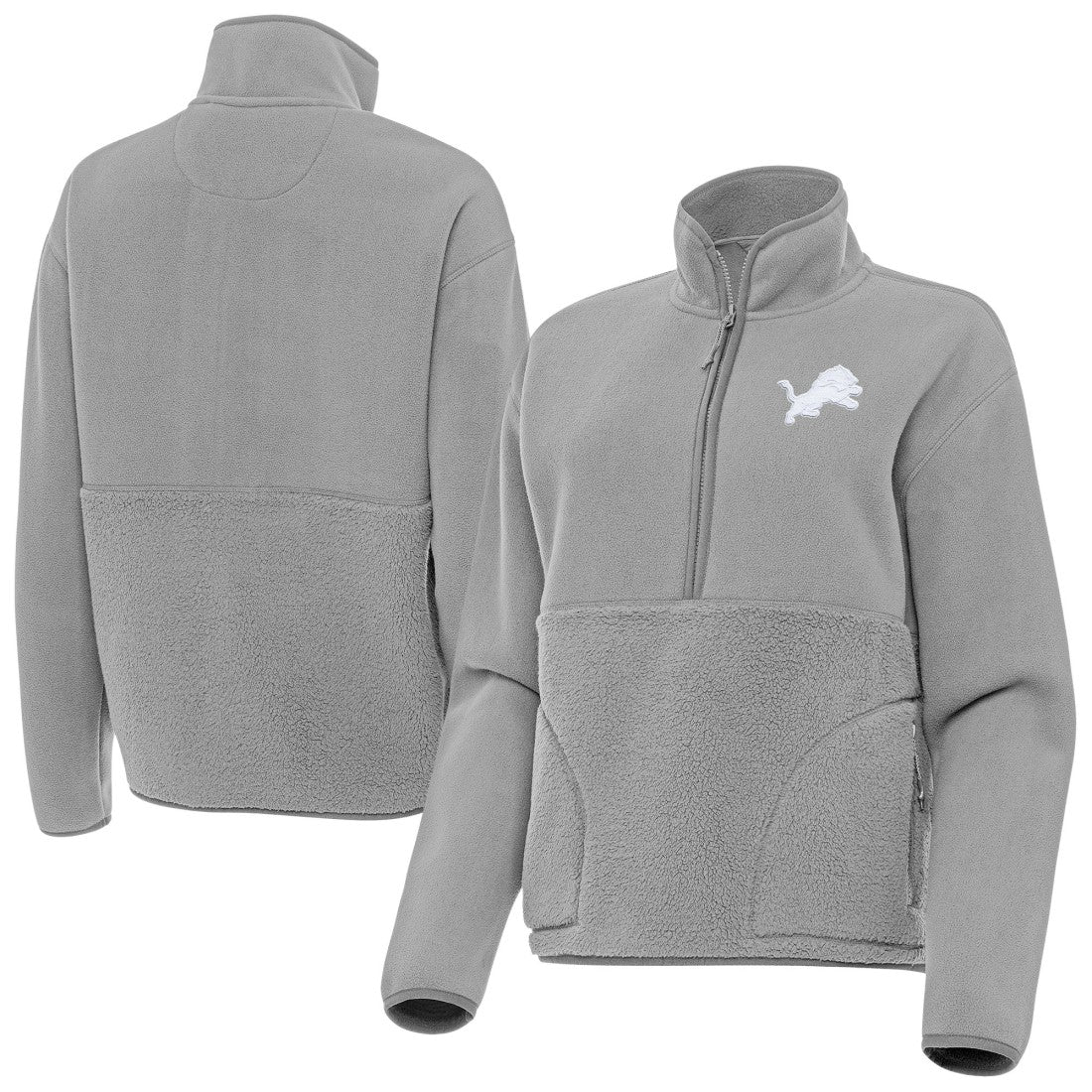 Detroit Lions Antigua Women's Figure Half-Zip Sweatshirt - Gray discount