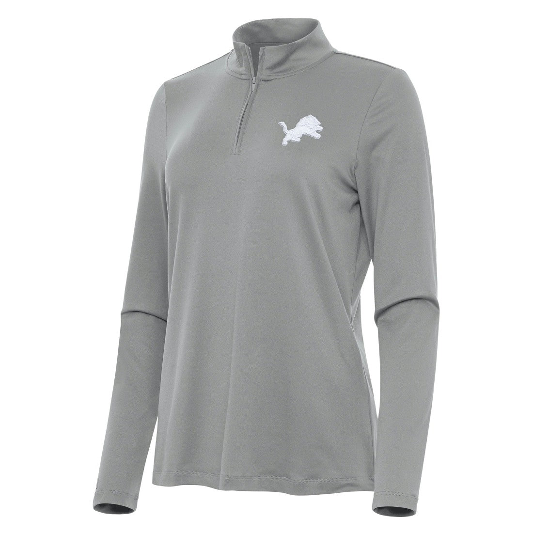 Detroit Lions Antigua Women's Reprocess Quarter-Zip Top - Gray for sale