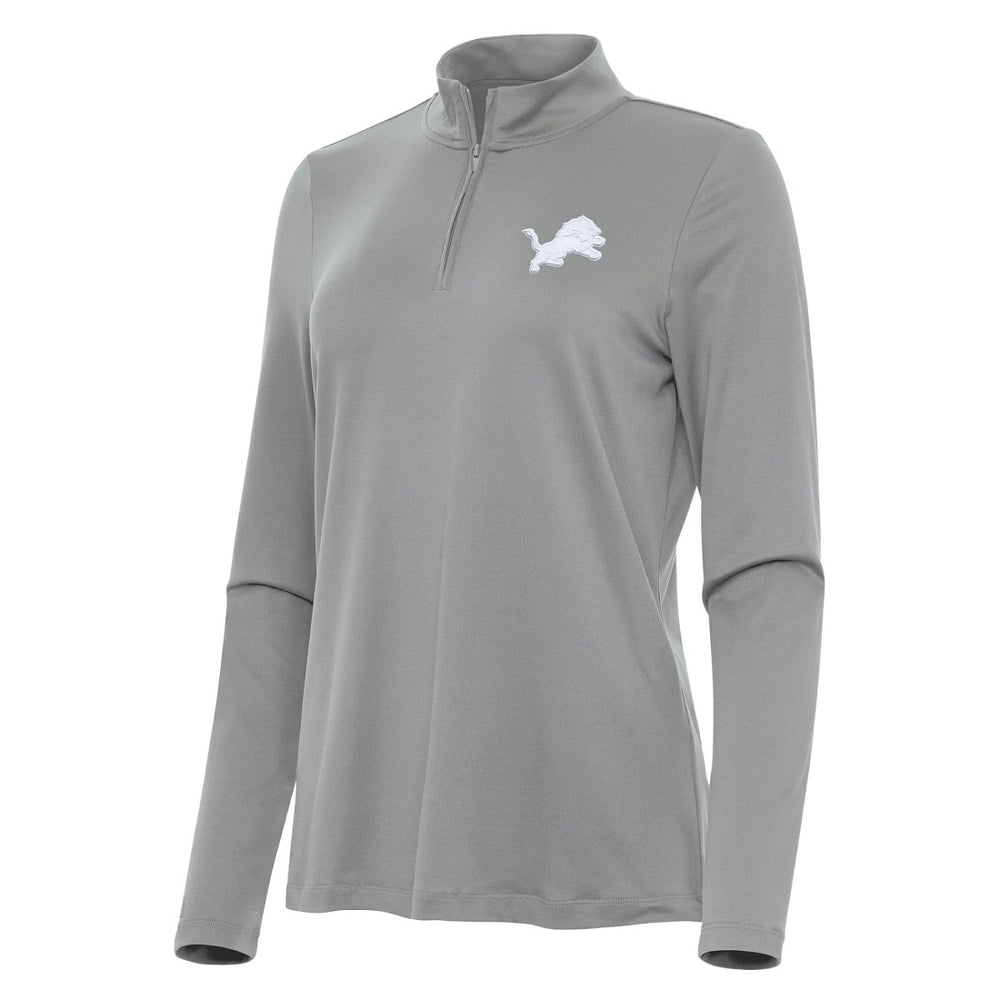 Detroit Lions Antigua Women's Reprocess Quarter-Zip Top - Gray for sale