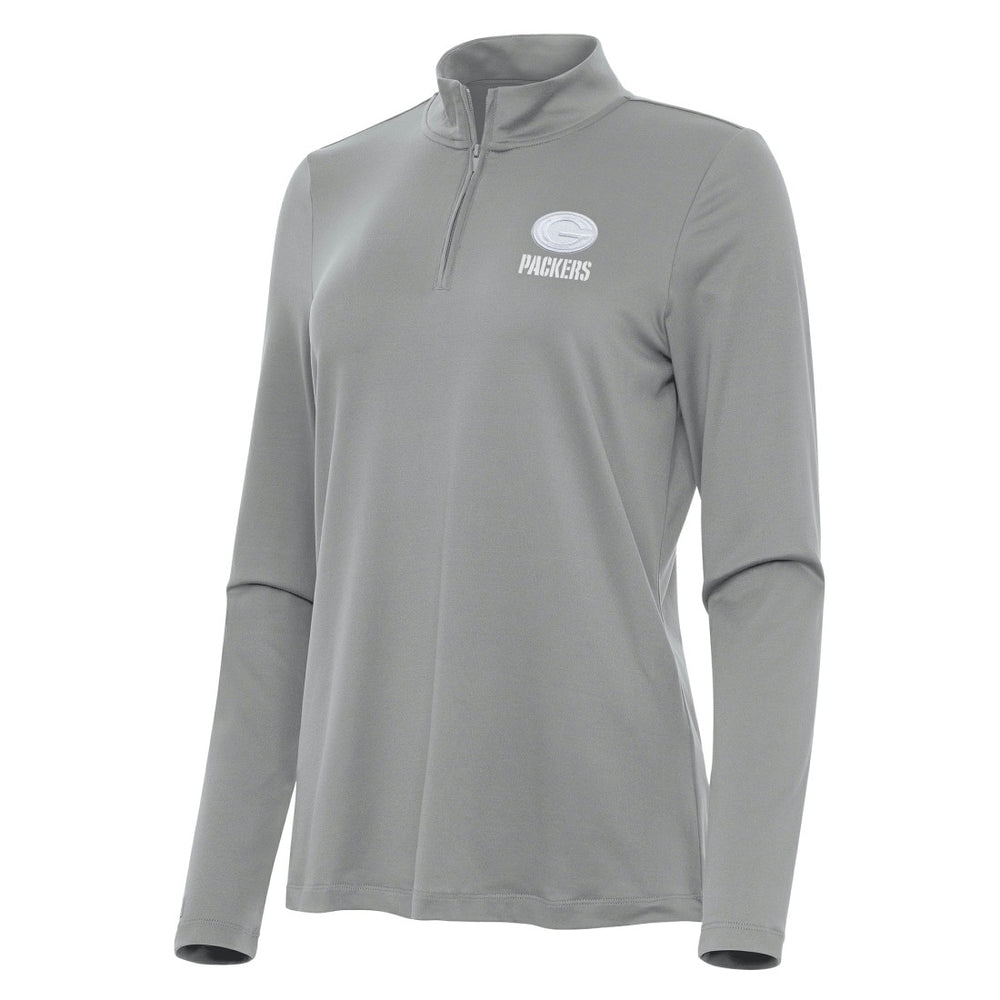 Green Bay Packers Antigua Women's Reprocess Quarter-Zip Top - Gray discount