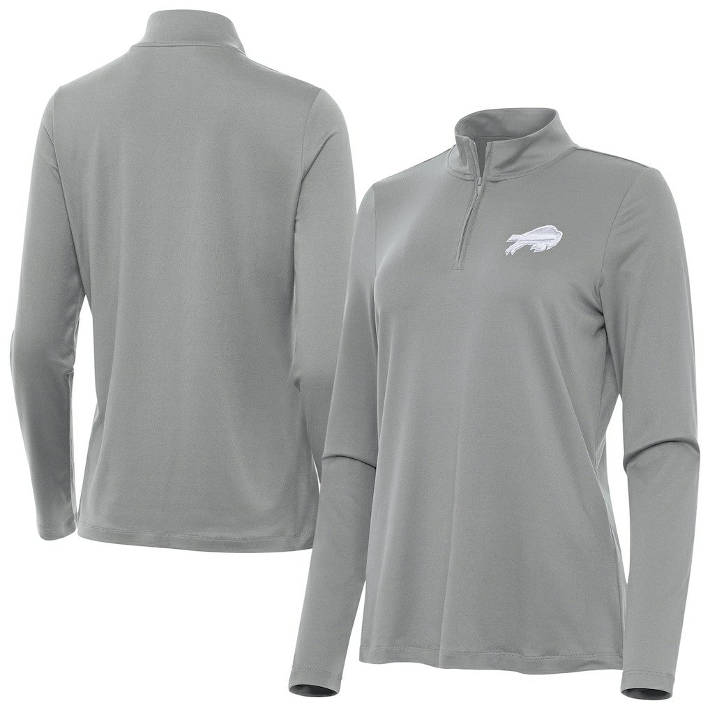 Buffalo Bills Antigua Women's Reprocess Quarter-Zip Top - Gray for sale