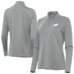 Philadelphia Eagles Antigua Women's Reprocess Quarter-Zip Top - Gray for sale