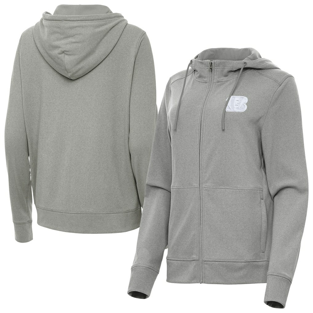 Cincinnati Bengals Antigua Women's Seeker Full-Zip Hoodie Jacket - Heather Gray on sale
