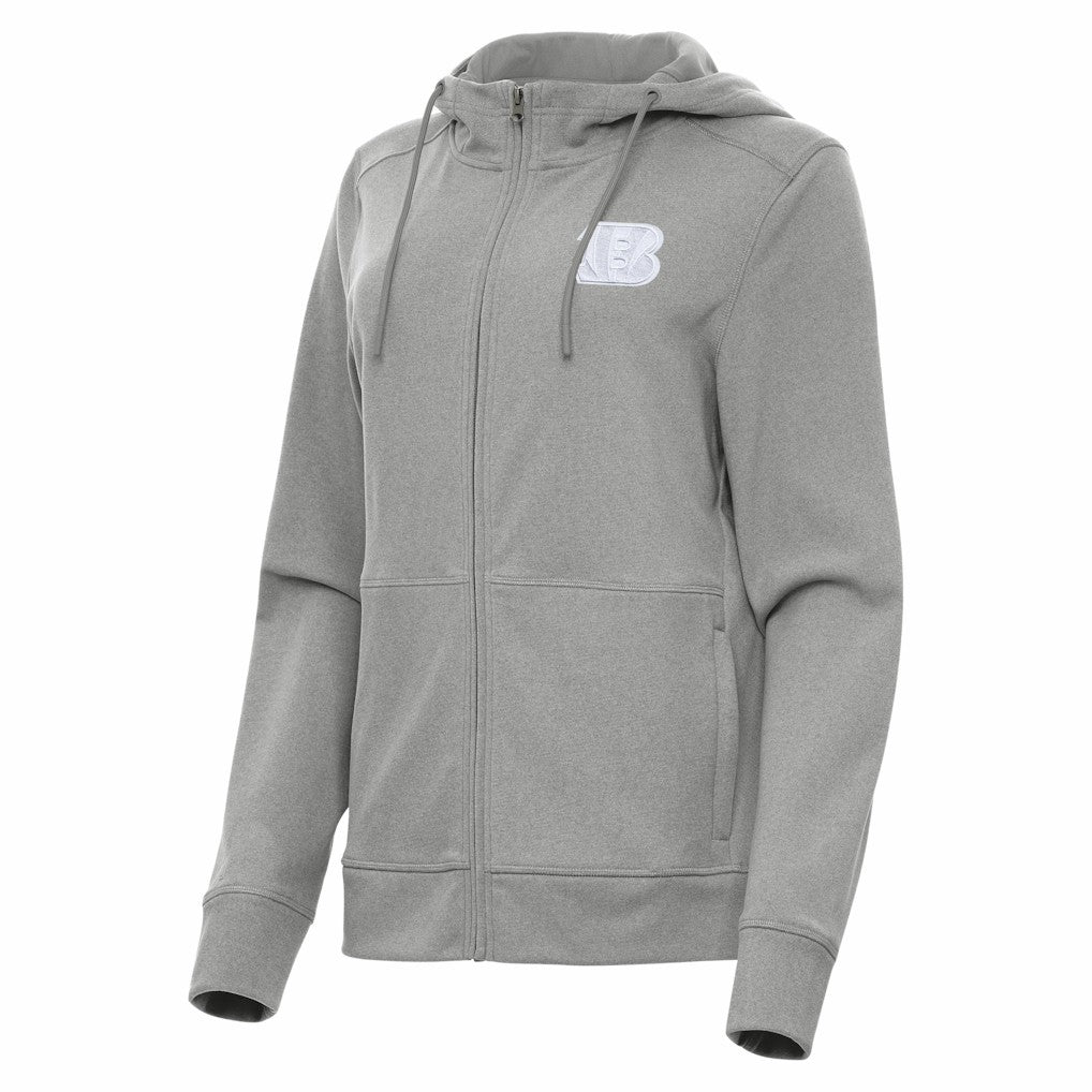 Cincinnati Bengals Antigua Women's Seeker Full-Zip Hoodie Jacket - Heather Gray on sale