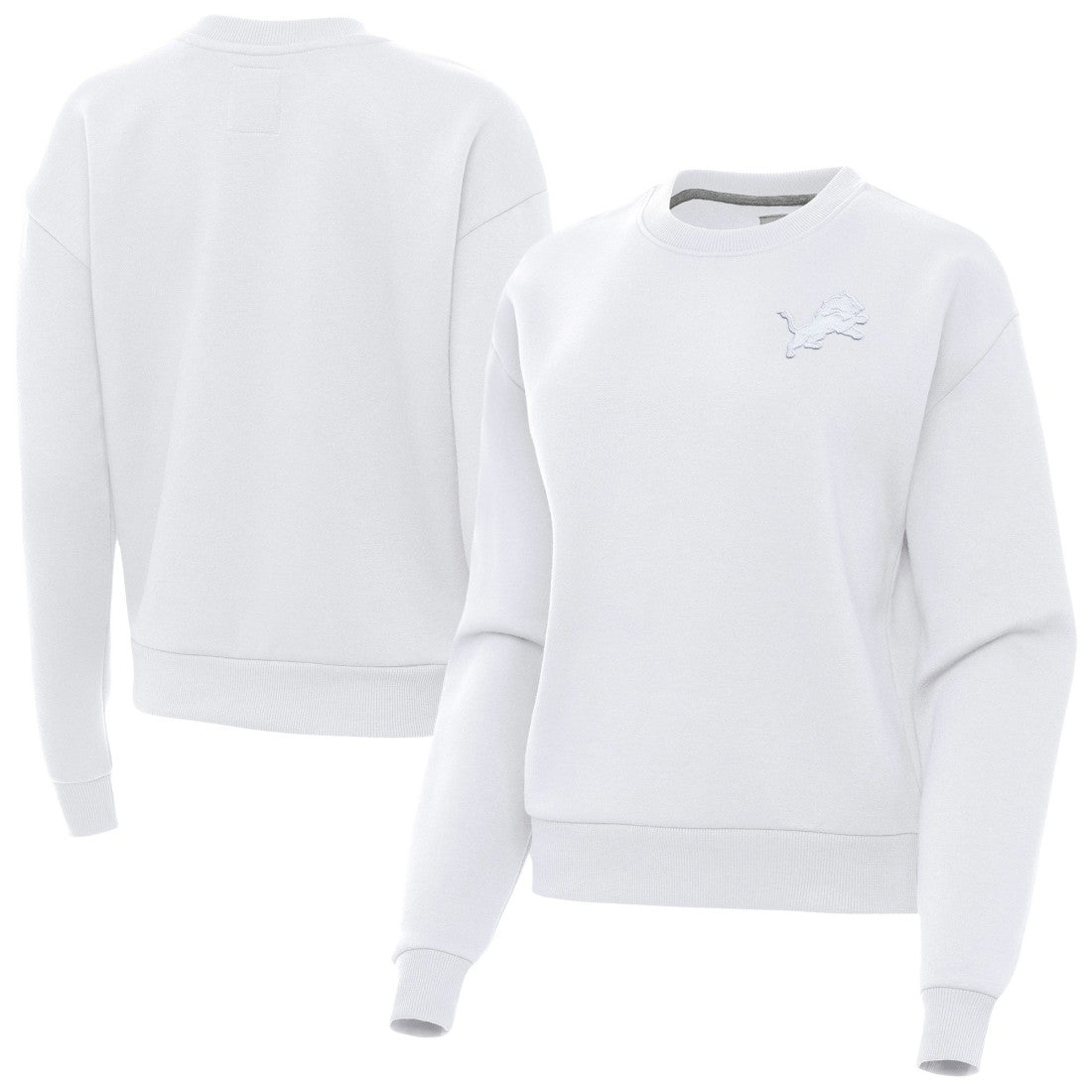 Detroit Lions Antigua Women's Victory Crew Pullover Sweatshirt - White online