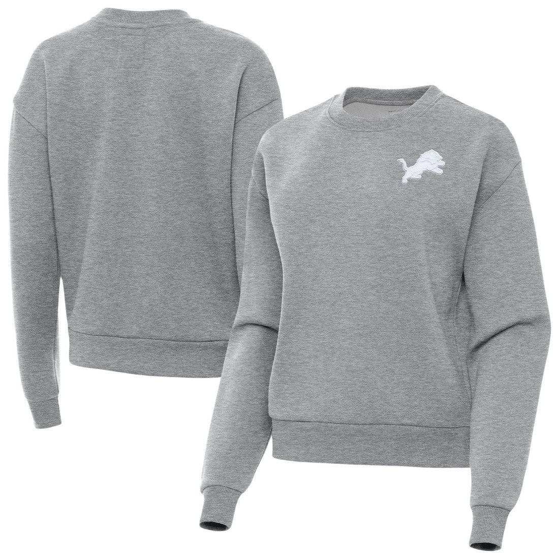 Detroit Lions Antigua Women's Victory Crew Pullover Sweatshirt - Heather Gray outlet