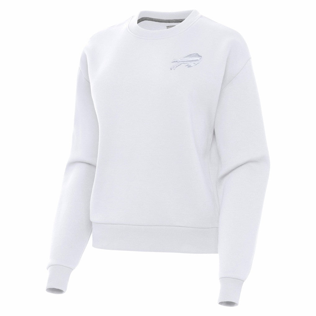 Buffalo Bills Antigua Women's Victory Crew Pullover Sweatshirt - White discount