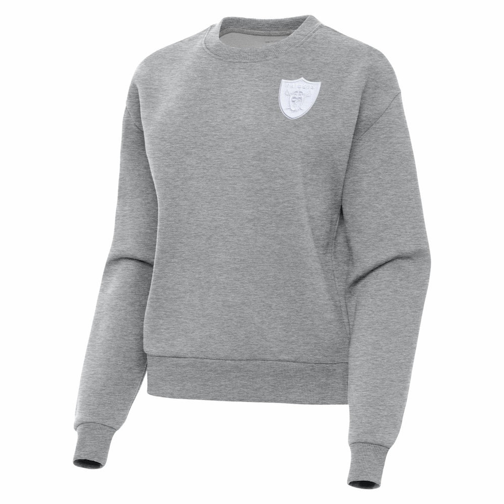 Las Vegas Raiders Antigua Women's Victory Crew Pullover Sweatshirt - Heather Gray cheap