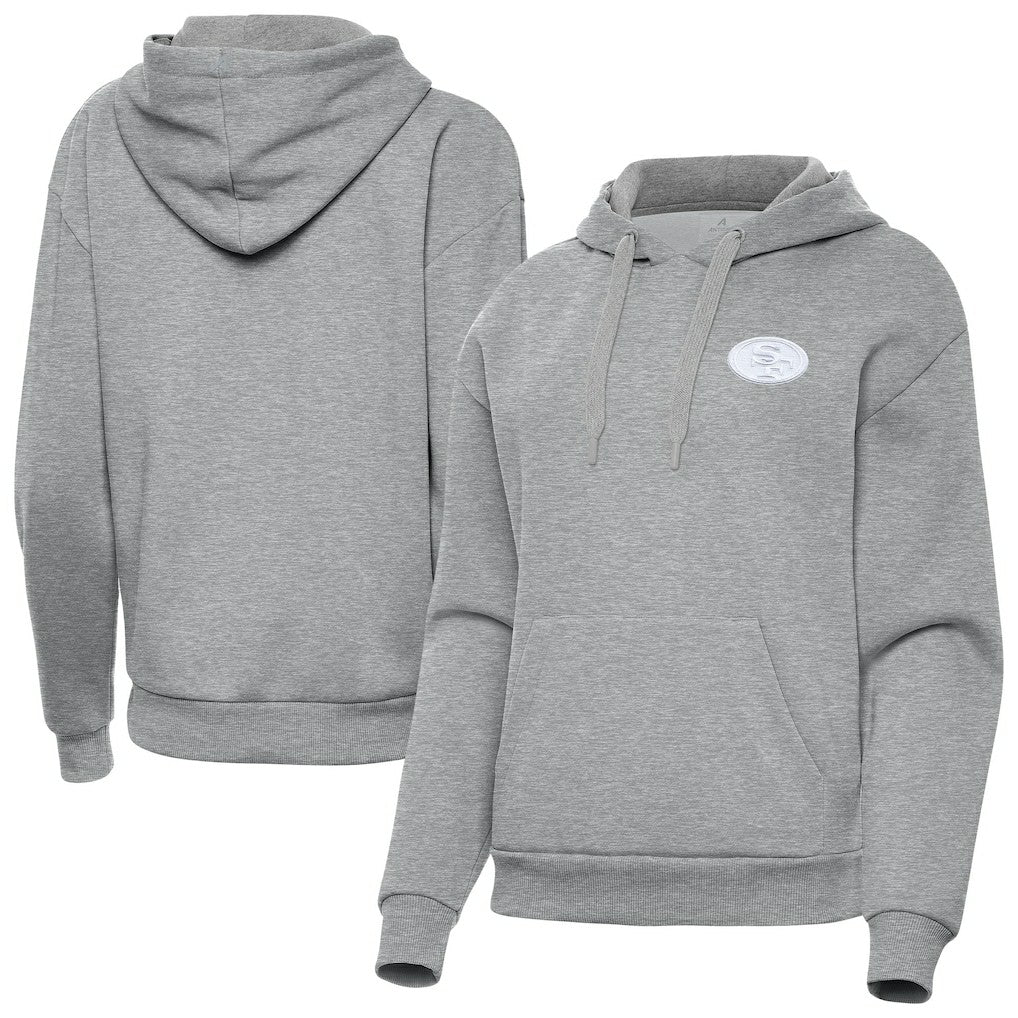 San Francisco 49ers Antigua Women's Victory Pullover Hoodie - Heather Gray for sale