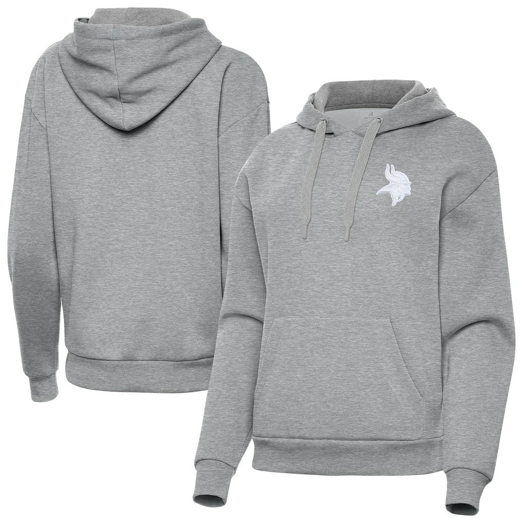 Minnesota Vikings Antigua Women's Victory Pullover Hoodie - Heather Gray on sale