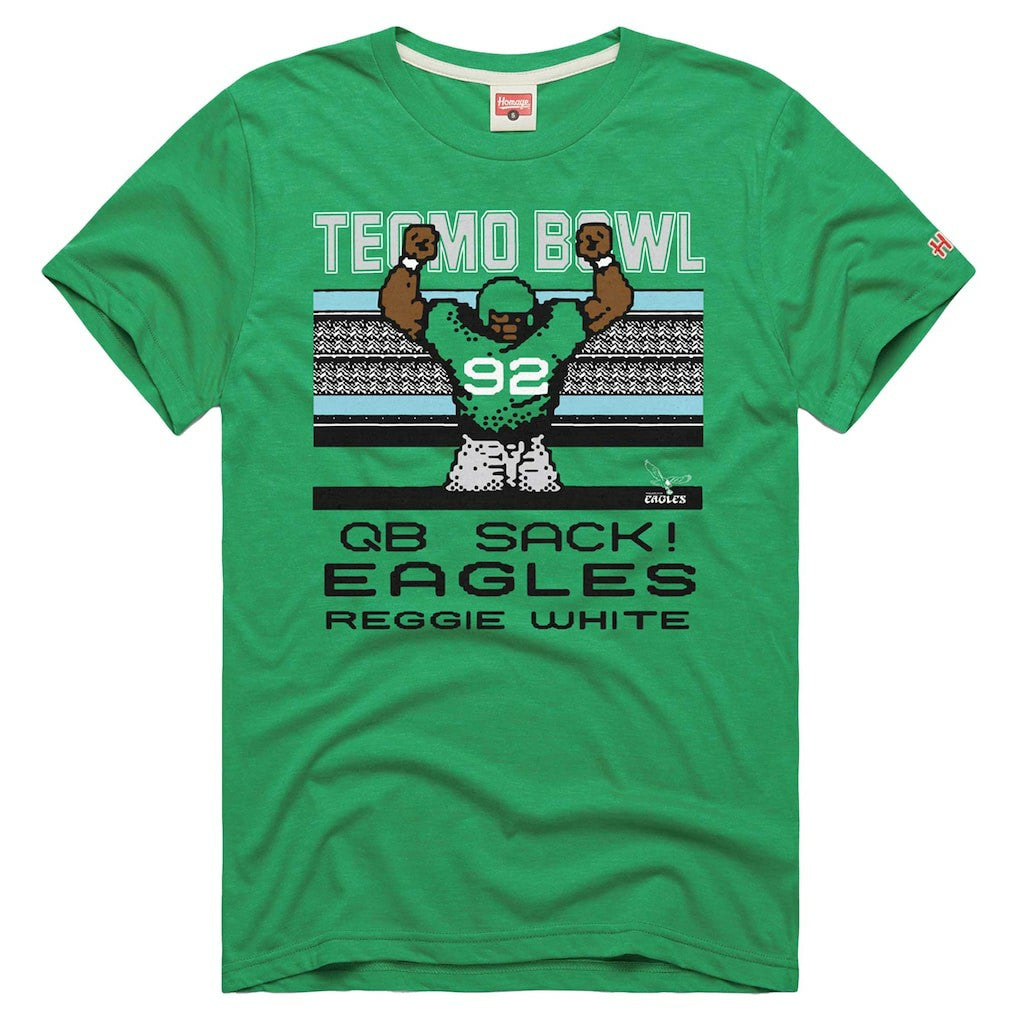 Reggie White Philadelphia Eagles Homage Unisex Tecmo Bowl Retired Player Graphic Tri-Blend T-Shirt - Kelly Green outlet