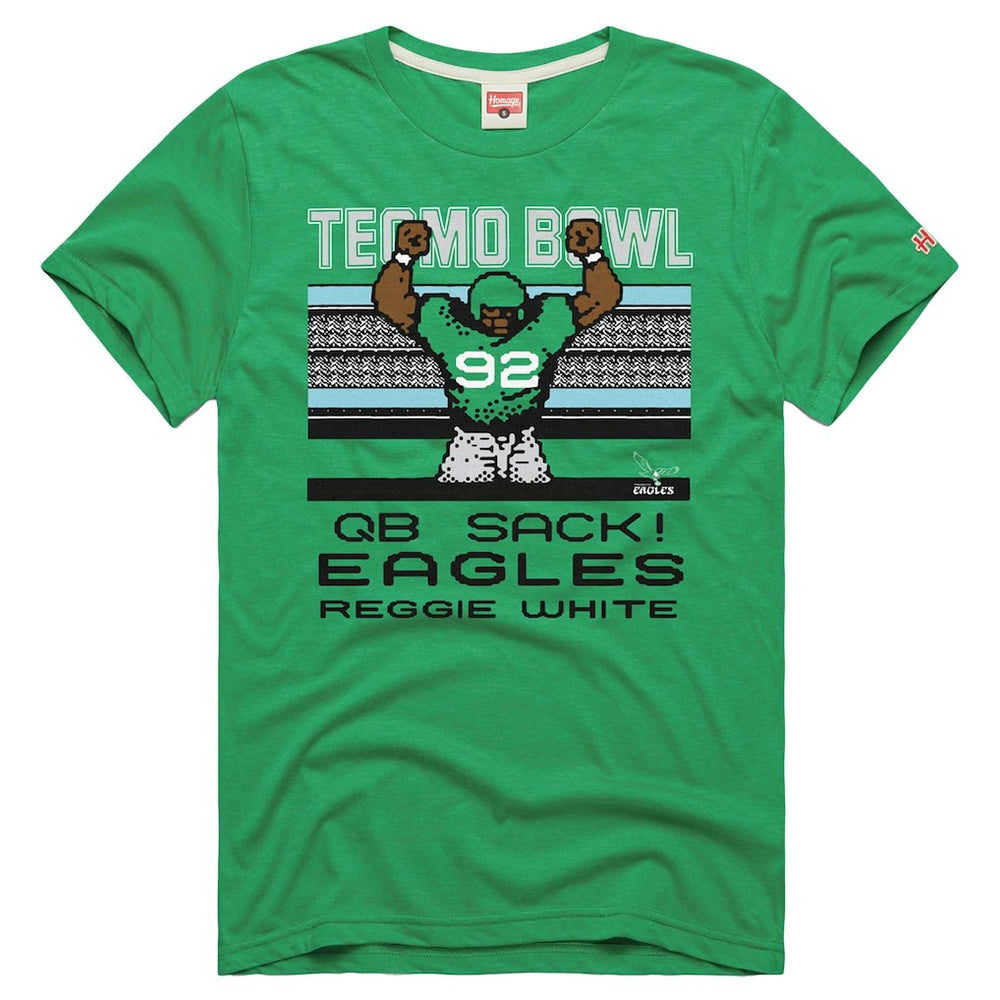 Reggie White Philadelphia Eagles Homage Unisex Tecmo Bowl Retired Player Graphic Tri-Blend T-Shirt - Kelly Green outlet
