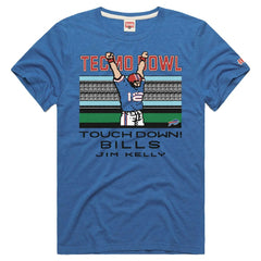 Jim Kelly Buffalo Bills Homage Unisex Tecmo Bowl Retired Player Graphic Tri-Blend T-Shirt - Royal on sale