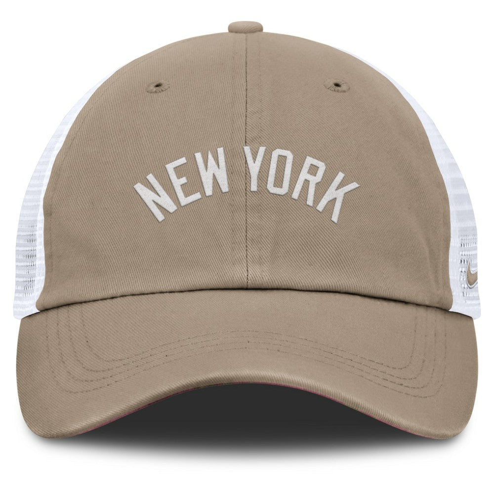 New York Yankees Unisex Mother's Day Club Trucker Adjustable Hat - Khaki/White | Nike