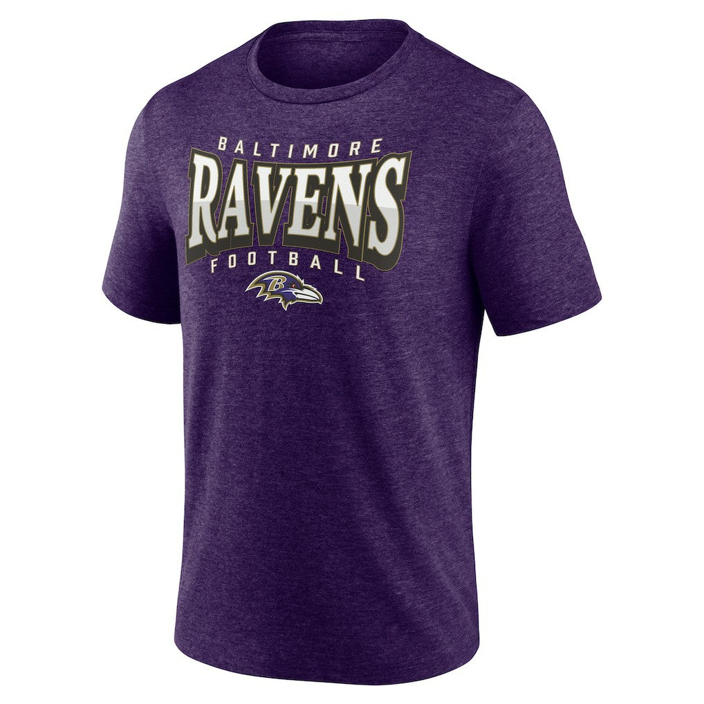Baltimore Ravens Purple Divided Warp Tri-Blend T-Shirt on sale