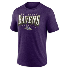 Baltimore Ravens Purple Divided Warp Tri-Blend T-Shirt on sale