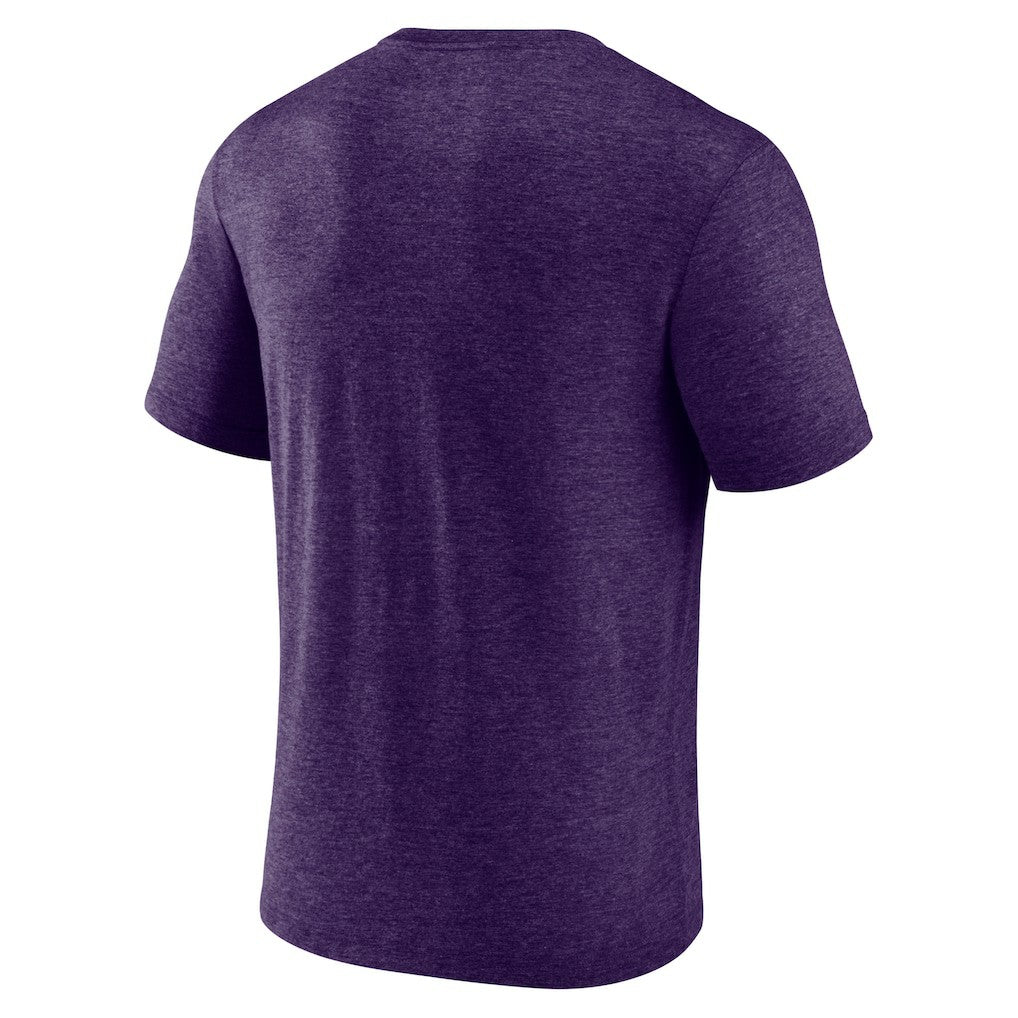 Baltimore Ravens Purple Divided Warp Tri-Blend T-Shirt on sale