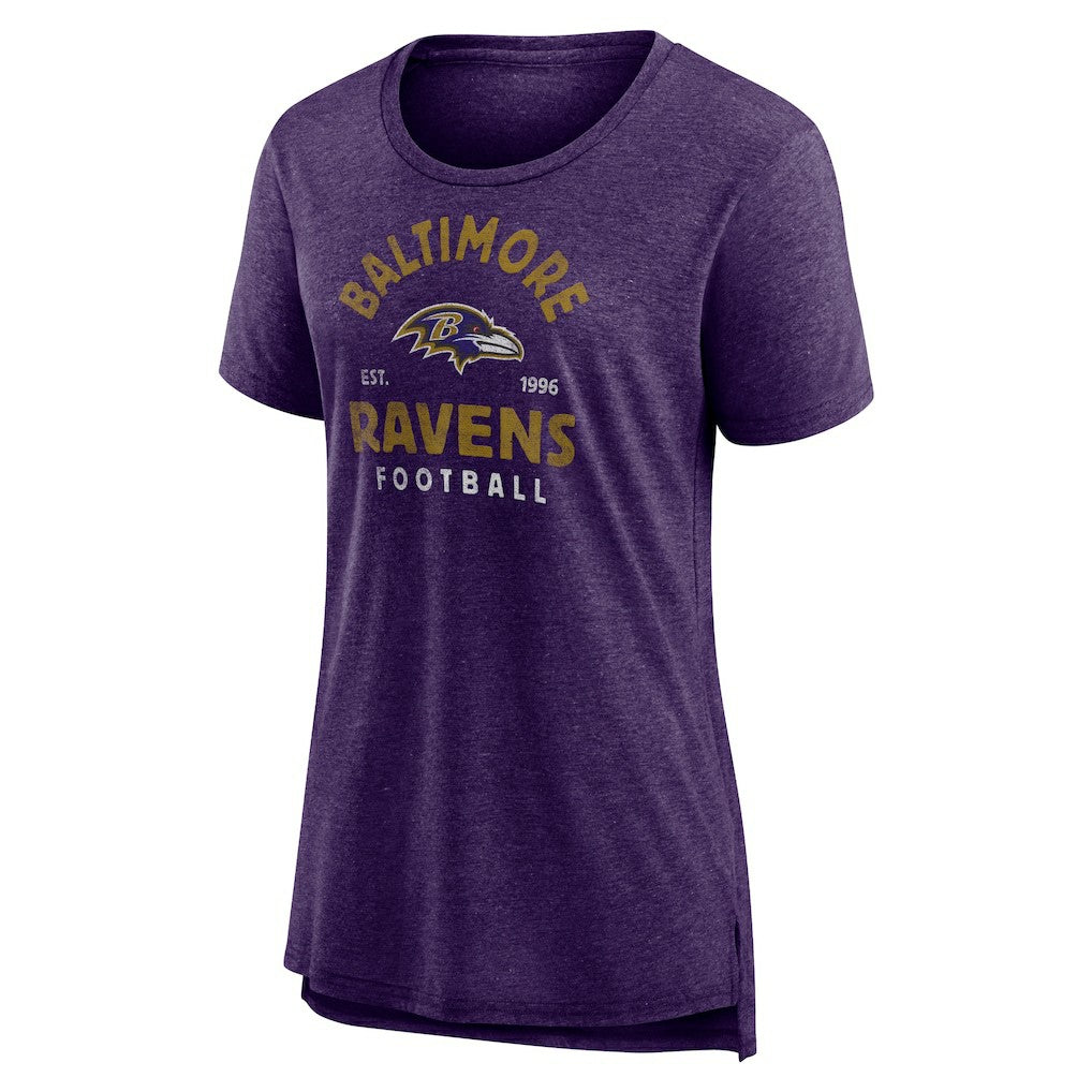 Baltimore Ravens Women's Vintage Arch Tri-Blend T-Shirt - Purple for sale