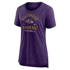 Baltimore Ravens Women's Vintage Arch Tri-Blend T-Shirt - Purple for sale