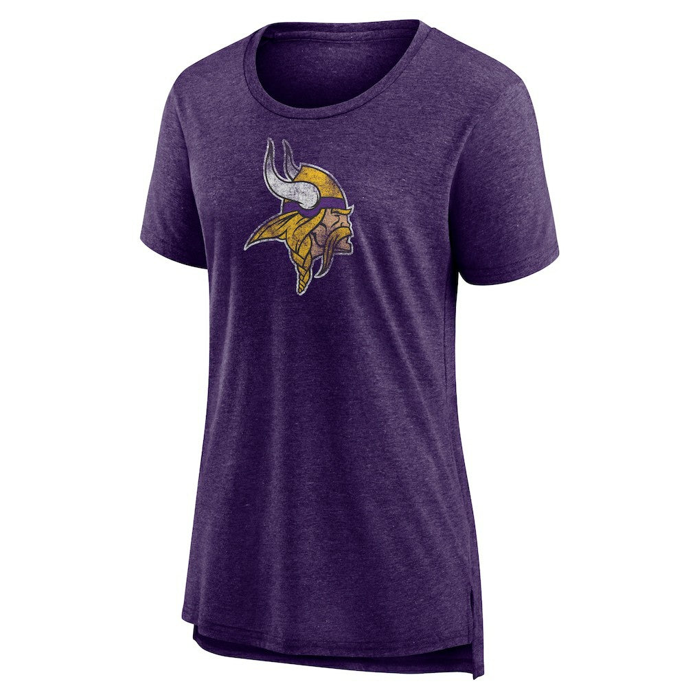Minnesota Vikings Women's Distressed Tri-Blend T-Shirt - Purple for sale