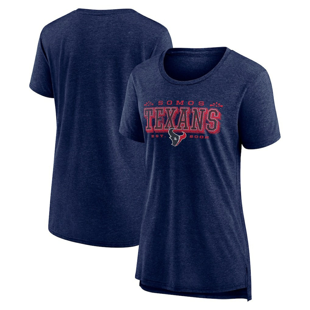 Houston Texans Women's Vintage Graphic Tri-Blend Scoop Neck T-Shirt - Navy | Nike online