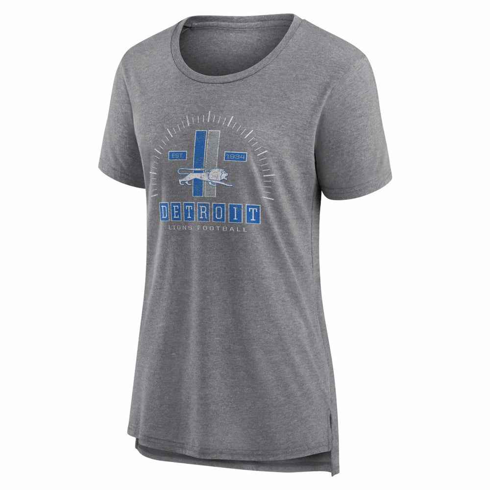 Detroit Lions Women's Vintage Graphic Tri-Blend Scoop Neck T-Shirt - Gray | Nike on sale