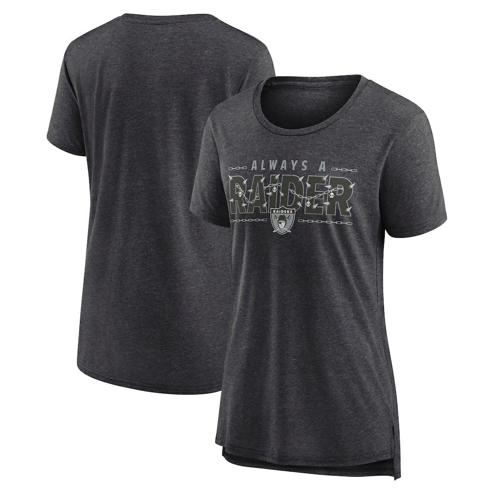 Las Vegas Raiders Women's Vintage Graphic Tri-Blend Scoop Neck T-Shirt - Charcoal | Nike cheap