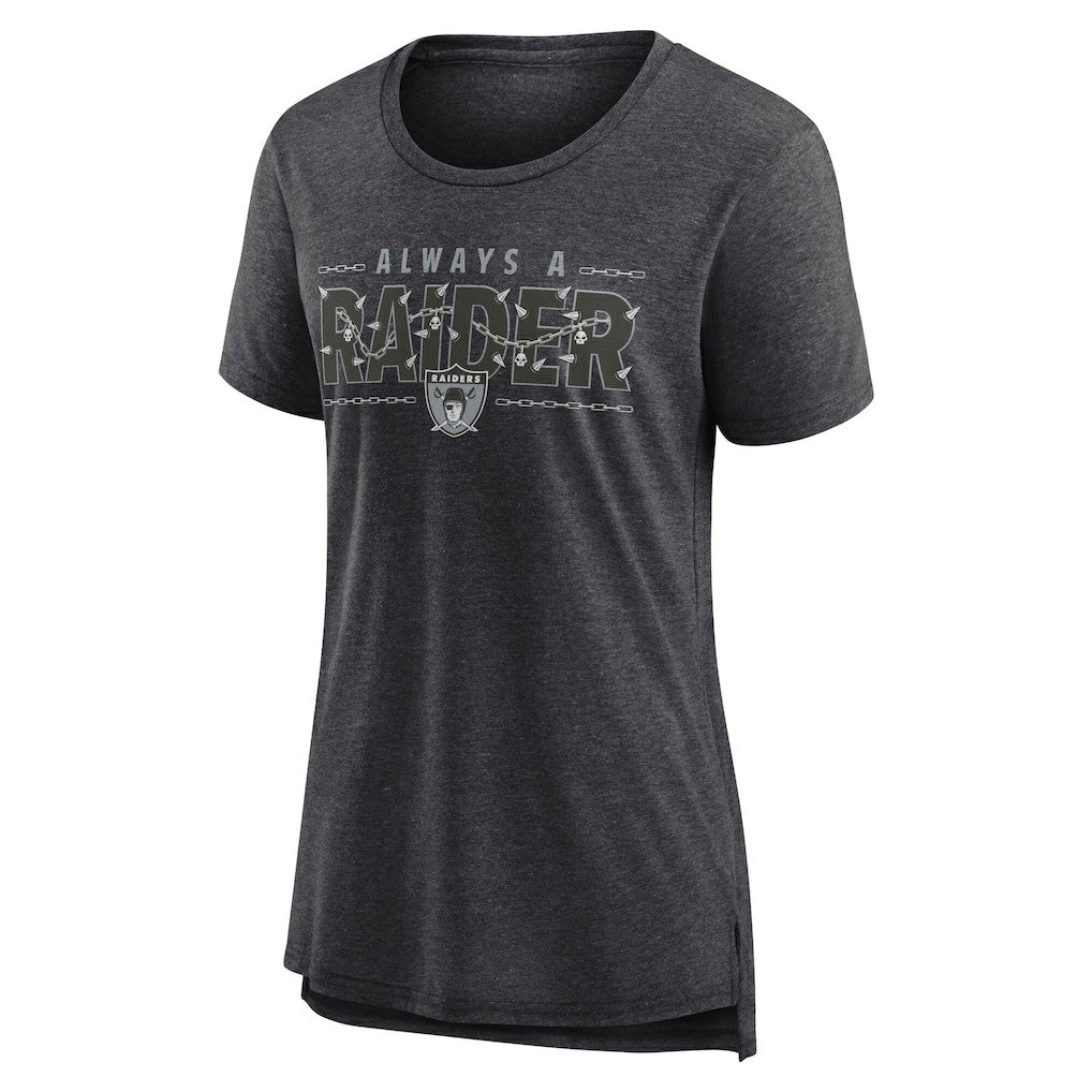 Las Vegas Raiders Women's Vintage Graphic Tri-Blend Scoop Neck T-Shirt - Charcoal | Nike cheap