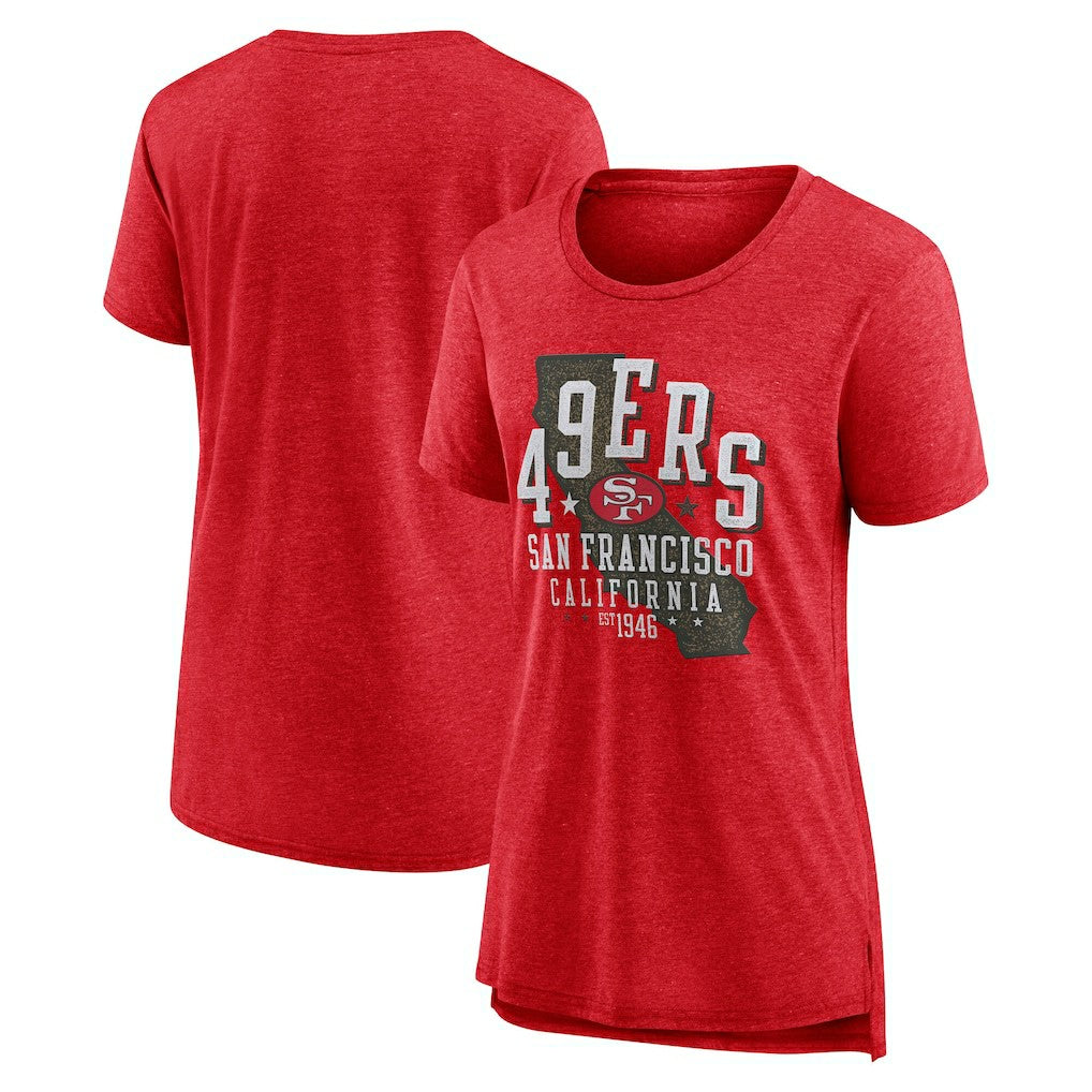 San Francisco 49ers Women's Vintage Graphic Tri-Blend Scoop Neck T-Shirt - Scarlet | Nike for sale