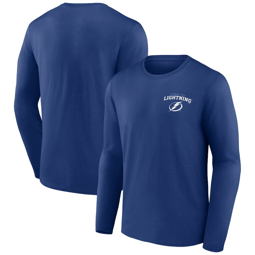Tampa Bay Lightning Blue Team Lockup Long Sleeve T-Shirt