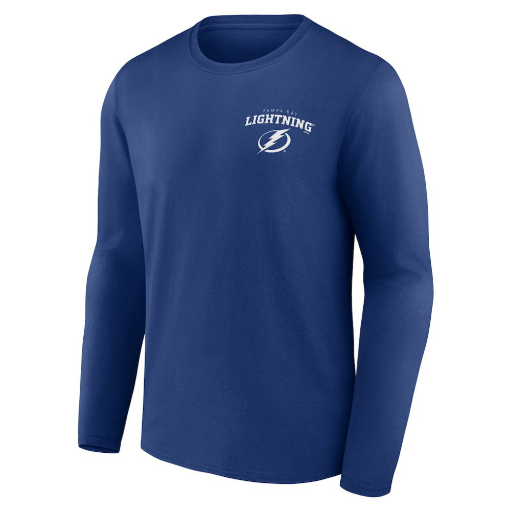 Tampa Bay Lightning Blue Team Lockup Long Sleeve T-Shirt