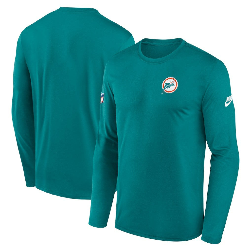 Miami Dolphins Legend Small Logo Dri-FIT Long Sleeve T-Shirt - Aqua | Nike discount