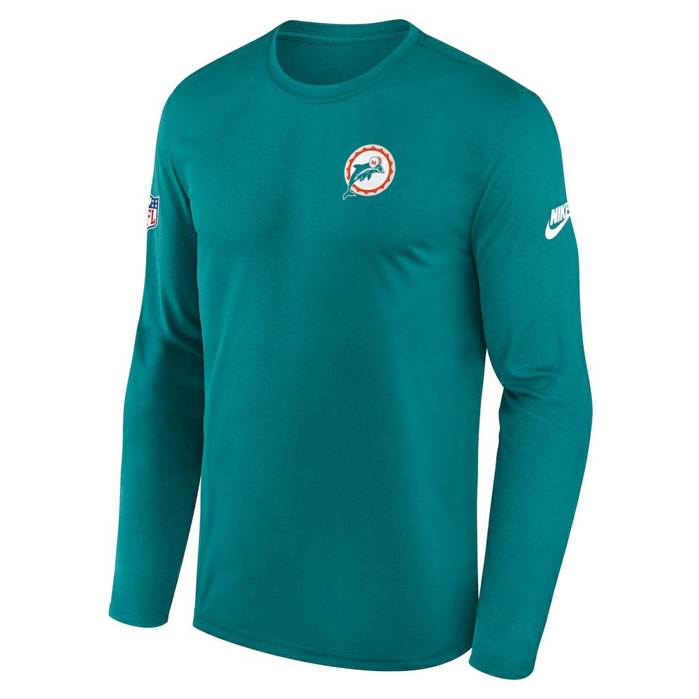 Miami Dolphins Legend Small Logo Dri-FIT Long Sleeve T-Shirt - Aqua | Nike discount
