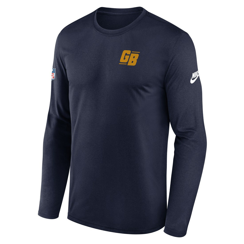 Green Bay Packers Legend Small Logo Dri-FIT Long Sleeve T-Shirt - Navy | Nike for sale