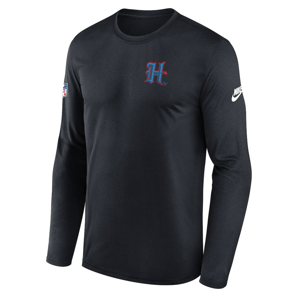Houston Texans Legend Small Logo Dri-FIT Long Sleeve T-Shirt - Navy | Nike sale